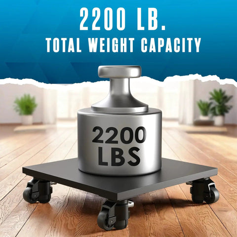 Leveling Casters With Retractable Feet For Stable Mobility On Tables, Machines And Furniture supporting 2200 lb weight