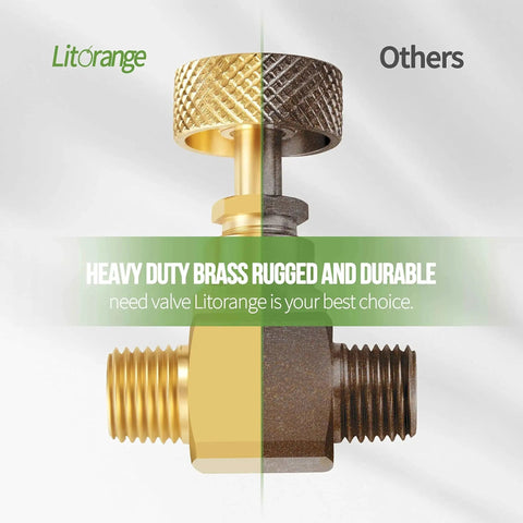 Comparison of Heavy Duty Brass Needle Valve Set With 1/4 Inch Male NPT Connections, Two Pack, showing Litorange and others.