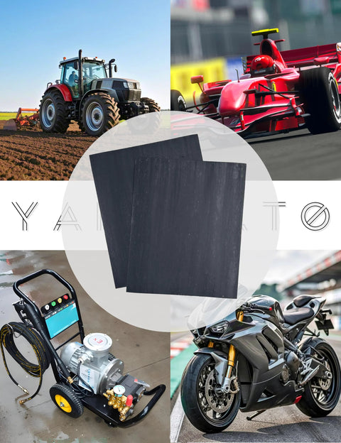Two YAMAKATO Q2P-Commercial 1.2mm gasket paper sheets, non-asbestos, gasoline/diesel resistant