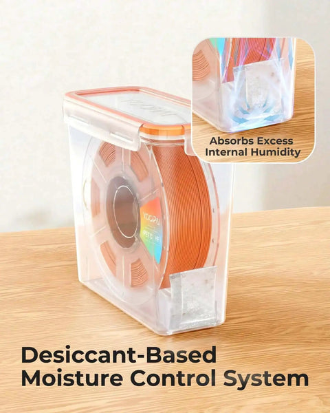 Pro Filament Storage Box for Single 1Kg 1.75mm Spools Airtight Container with Desiccants and Precision Moisture Control System