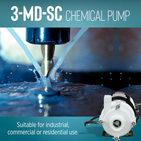 Little Giant 3-MD-SC chemical pump, white body with black housing, non-submersible magnetic drive.