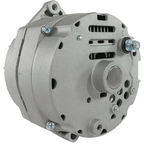 High Output 105 Amp 12 Volt External Fan Alternator Replacement For Chevrolet GMC Buick Oldsmobile Pontiac 1968 Through 1989 Three Wire System B Plus Terminal Ready Plug And Play