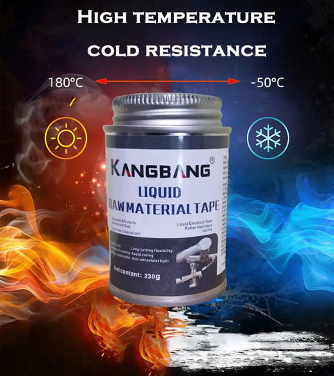 Kangbang Liquid Raw Material Tape bottle with temperature resistance features highlighted, 230g content