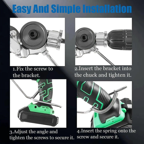 Installation steps for Drill Nibbler Sheet Metal Cutting Tool Attachment with Adapter for Cutting Iron, Steel, Copper, Aluminum and White Sheet Metal