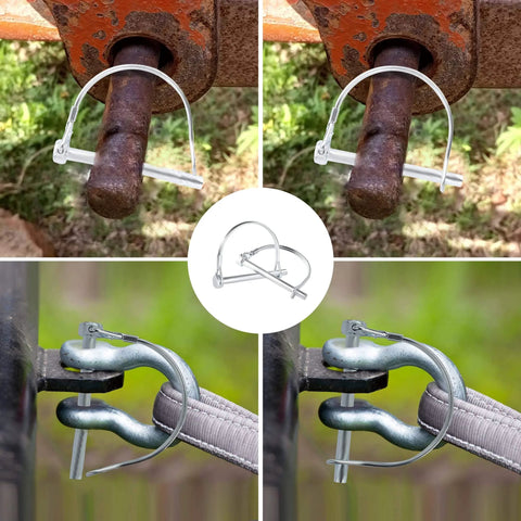 Pack Of 10 Trailer Pins And Locking Pins Set 2.75 Inch Length And 0.25 Inch Diameter For Trailer Hitch Pin Lock And Coupler Pin Heavy Duty Zinc Plated Carbon Steel For Farm Trailers Towing And Lawn Equipment