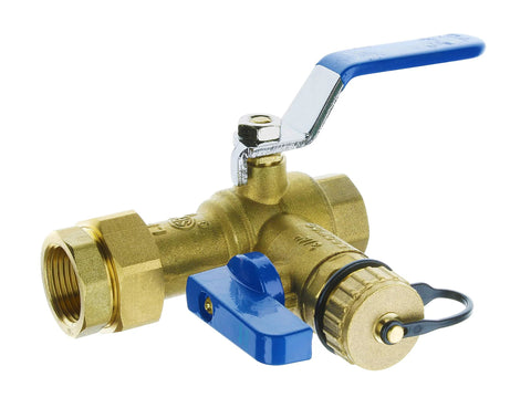 Hydro Master tankless water heater service valve kit with pressure relief valve, 3/4 in IPS brass isolator