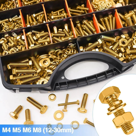 Mega Heavy Duty Metric Bolt And Nut Kit 966 Piece Grade 8 8 With Portable Storage Box, includes M4 to M8 hex bolts, nuts, and washers