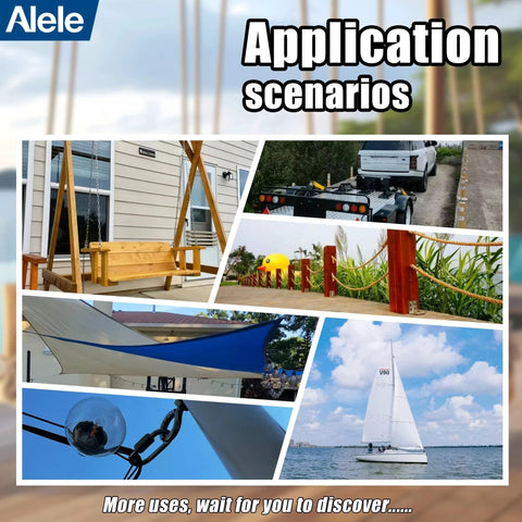 Application scenarios for Alele 10Mm Stainless Steel 3 By 8 Inch Quick Links 4 Pack Heavy Duty D Shape Locking Chain Connectors.