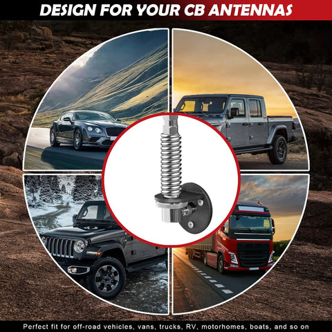 Marketty SS-3H CB antenna spring, stainless steel, silver, 3/8x24 thread, up to 60in length