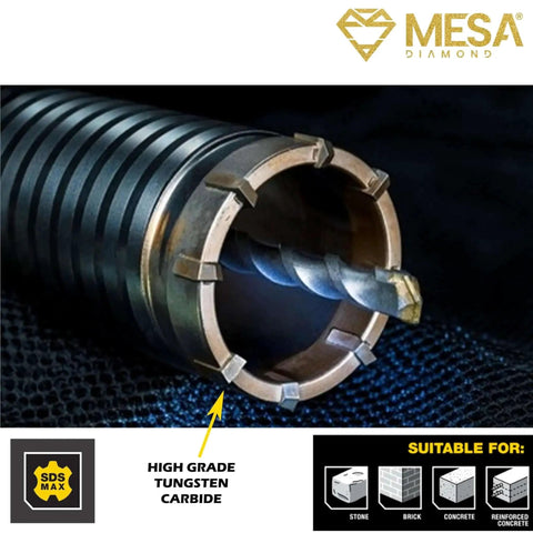 One And Three Quarters Inch SDS Plus Carbide Tipped Rotary Hammer Core Bit For Concrete Drilling 45 Millimeter Core Bit