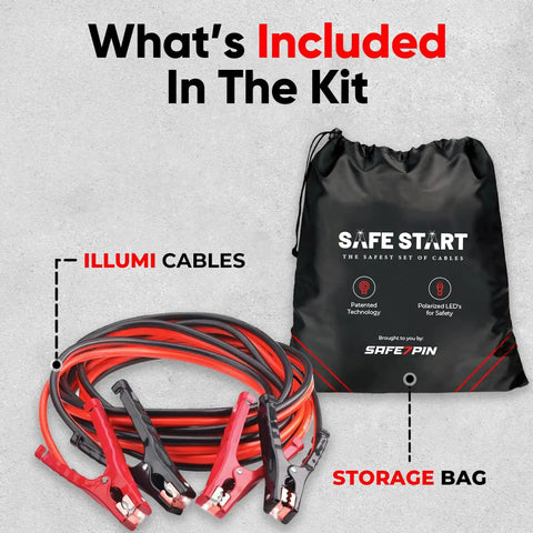 Illumi Heavy Duty Jumper Cables Kit For Cars And Trucks With 12Ft 6 Gauge Copper Wires and storage bag