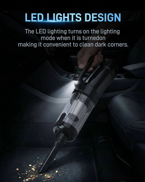 Powerful Cordless Handheld Vacuum Cleaner With 18000Pa Suction Two In One Car And Home Portable Vacuum in car with LED light