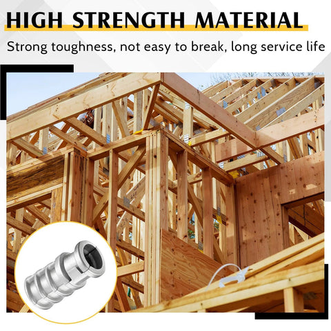 100 Pieces Lag Shield Anchors Set One Quarter Inch By One Inch Zinc Alloy Concrete Anchors Bulk shown with wood construction frame