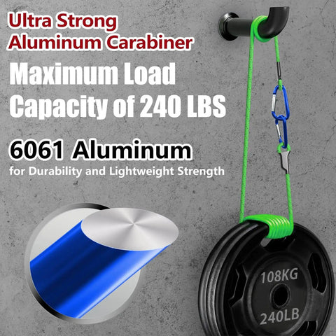 Heavy Duty Aluminum Carabiners Set of 4 Blue 4 Inch D Ring Clips With Spring Snap Hooks For Camping Hiking Keychains Dog Leashes