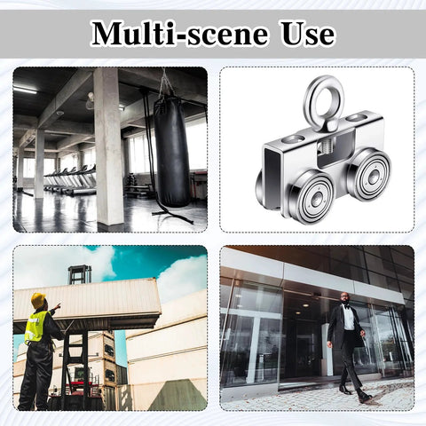 Four-Piece Ring-Style Electric Hoist Trolley Set For 1-5/8 Inch Wide Strut Channel, multiple scenes usage illustration