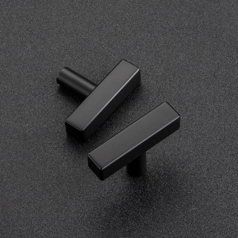 10 Pack Black Square Bar Cabinet Knobs 2 Inch Matte Black Single Hole Kitchen Cabinet Pulls Durable Stainless Steel Hardware