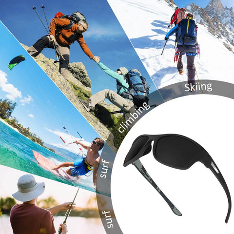 4 Pack Men Polarized Shades With UV Protection For Driving Sports And Outdoor Activities Lightweight TAC Lenses And Durable PC Frame All Day Comfort In Cool Black