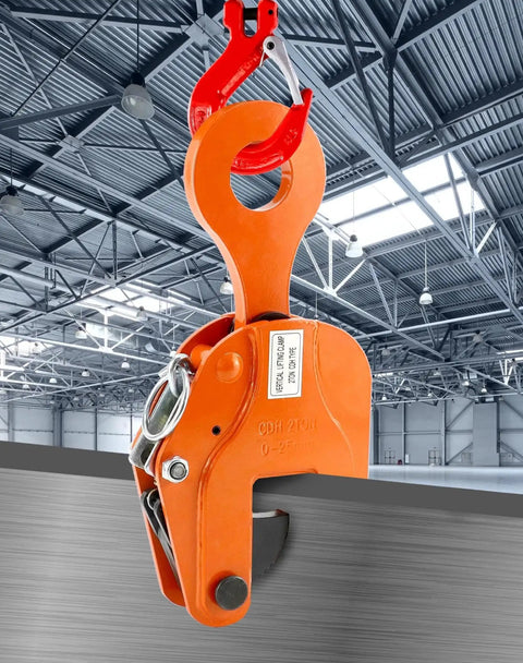 2-Ton Vertical Plate Lifting Clamp With 4400 Lb Capacity For Welding installed on steel plate