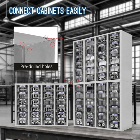 Heavy Duty 24 Drawer Metal Parts Cabinet With Clear PS Drawers Bolt And Nut Organizer For Workshop Garage Or Office Stackable Hardware Storage Cabinet No Assembly Required Galvannealed Steel Build Built To Last