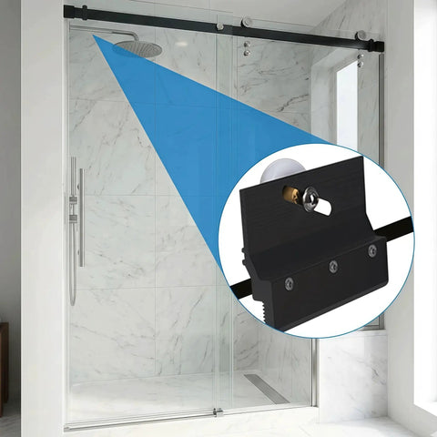 25Mm 304 Stainless Steel Shower Door Rollers For Sliding Doors Replacement Wheel Set With POM Bearings installed on glass shower door