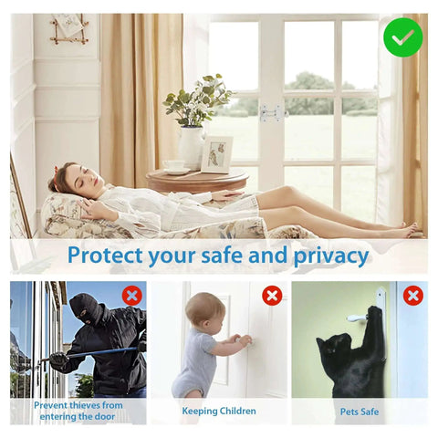 4 Inch Flip Latch Gate Latches for security, showing peaceful home setting, protecting privacy, preventing intruders, children, and pets