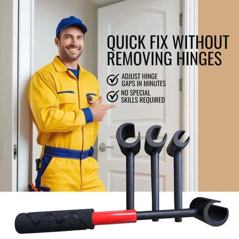 4 In 1 Door Hinge Wrench Set Red Heavy Duty Adjustment Tool With 10 Inch Handle For Residential Hinges Precision Gap Bender