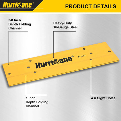 Image of 12 Inch Folding Sheet Metal Tool For HVAC Duct Bending And Forming, showing dual depth capacity, heavy-duty 16-gauge steel.