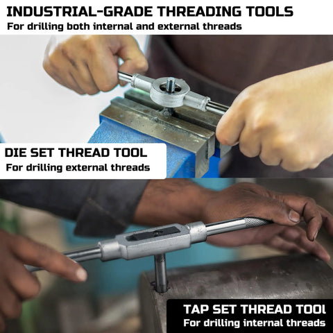 Rethread Bit 80 Piece Tap And Die Set For SAE And Metric Threads Wi...