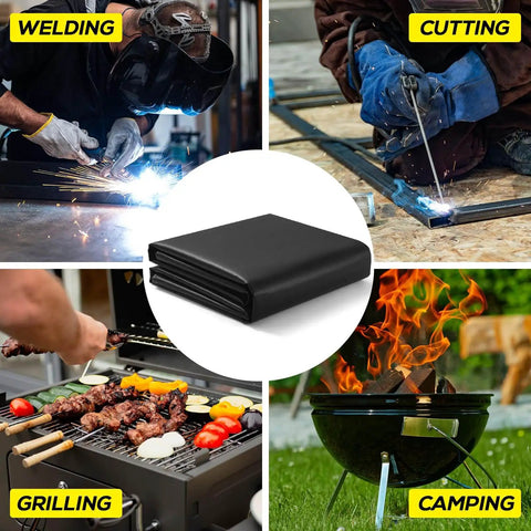 4x6ft Silicone Coated Fiberglass Welding Blanket Fireproof And Fire Retardant Beefed Up Heavy Duty Heat Shield for various tasks