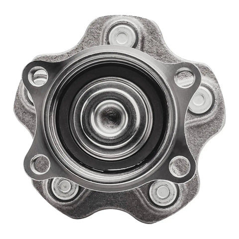 Front view of Rear Wheel Bearing Hubs Pair For 2002 2003 2004 2005 2006 Nissan Altima, 2004 2005 2006 2007 2008 Maxima, And 2004 2009 Quest 5 Lug Hub Bearings Assembly Replacement Kit Two Pack Left And Right Easy Install
