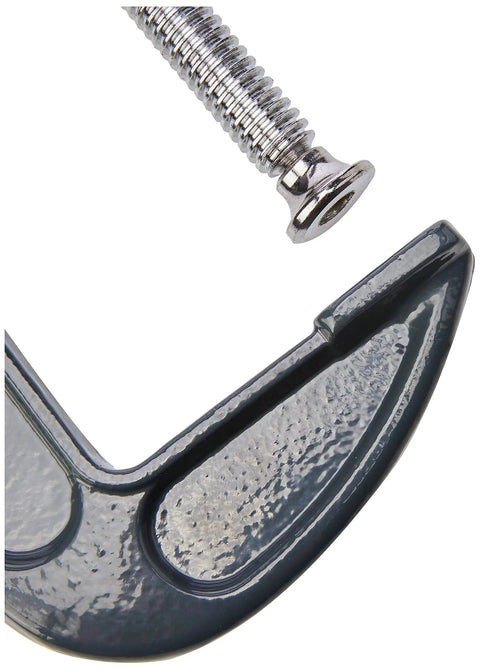 Close-up of 6 Inch Heavy Duty G Clamp Pro Craft Malleable Cast Iron Clamp with silver-plated threads for smooth action.