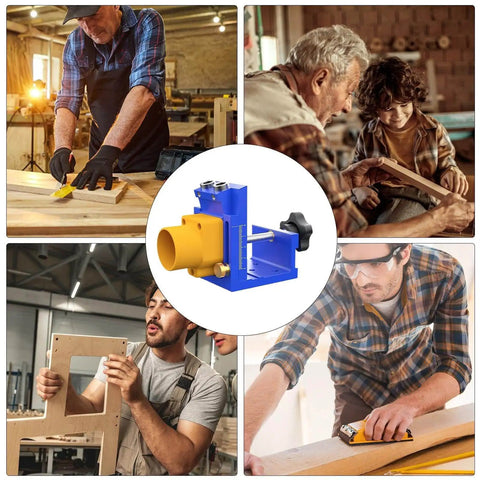 Pocket Hole Drill Guide Kit For Woodworking With Dust Collection Easy To Use Pocket Hole Jig For Cabinet Installations