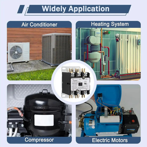 3 Pole 40 Amp 24 VAC Coil AC Contactor Replacement For Air Conditioner Compressor Condenser Unit 50 60Hz 3P applications