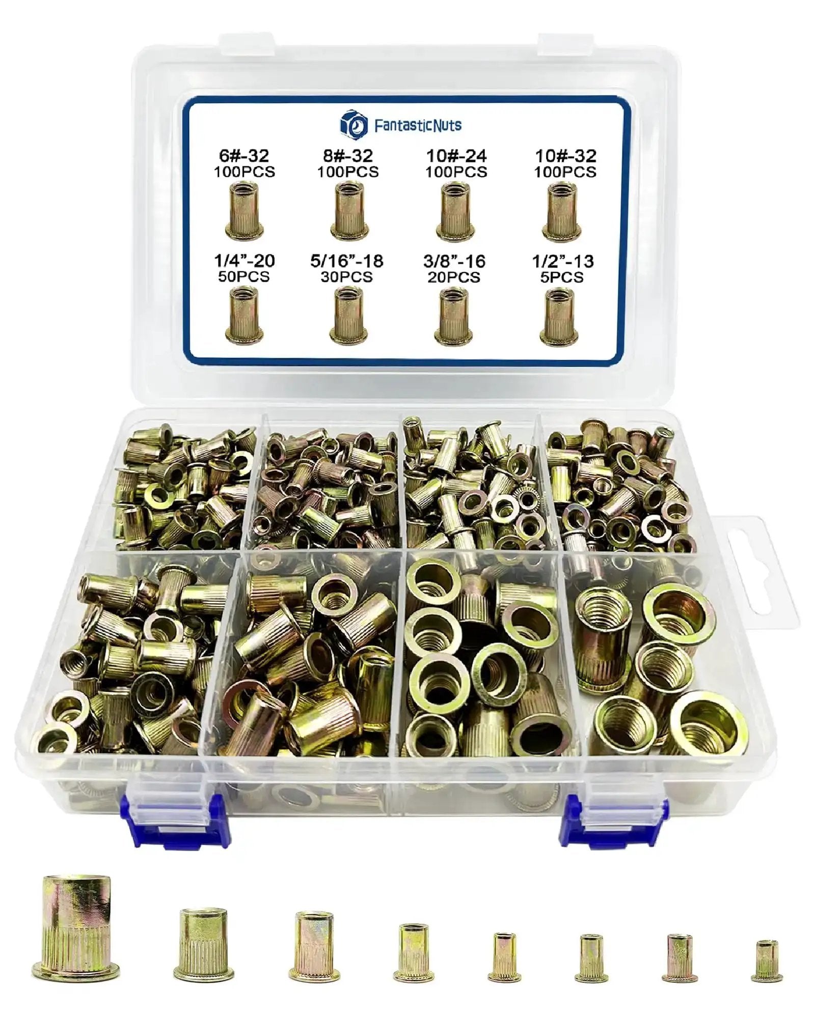 Rivet Nut Assortment Kit Pro Grade Galvanized Carbon S...