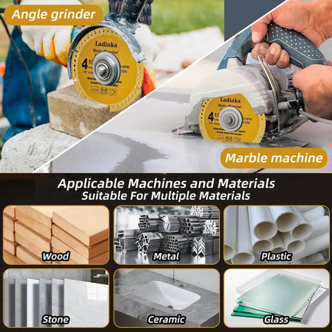 4 Pack Four And One Half Inch Electro Plated Diamond Grinding Wheel Set For Angle Grinders in use on stone and metal.