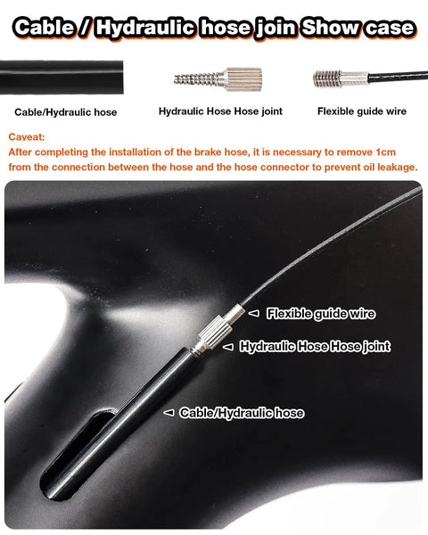 Amazon LEBYCLE internal cable routing kit for bike frame, orange, flexible guide tool for brake and Di2 cables.