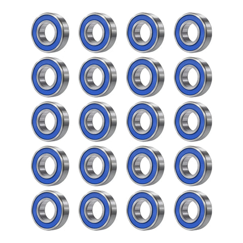 FOCMKEAS MR148-2RS deep groove ball bearings, 8×14×4mm, blue rubber seals, chrome steel, 20 pcs