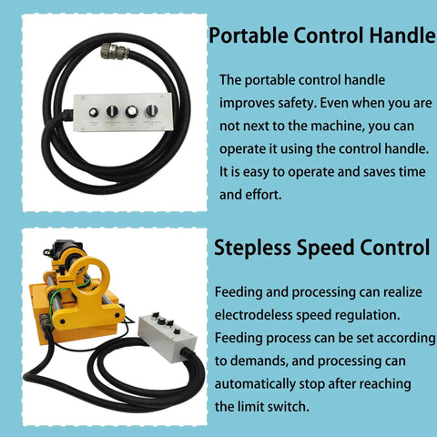 Portable control handle and stepless speed control for Portable Precision Boring Machine For Heavy Machinery On Site 110V With 55-260mm Hole Capacity 380mm Travel And Repair Bores 150cm Bar For Excavators Loaders And Cranes HayWHNKN