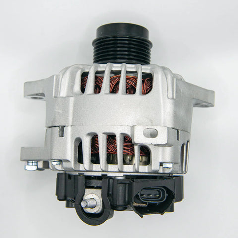 High Output 110A 1.6L Alternator For Kia Soul 2014 2015 2016 Forte 2014 2015 2016 And Hyundai Veloster Turbo 2013 2014 2015 2016 Replaces 37300-2B760 No Auto Start Stop Durable Easy Install No Modifications Required front view