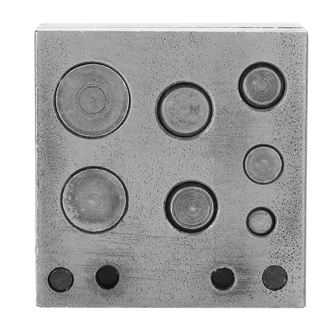 7 Holes Punch Die Disc Set For Jewelry Making, Dope Alloy Steel Punch Die Cutter, square steel block with circular holes
