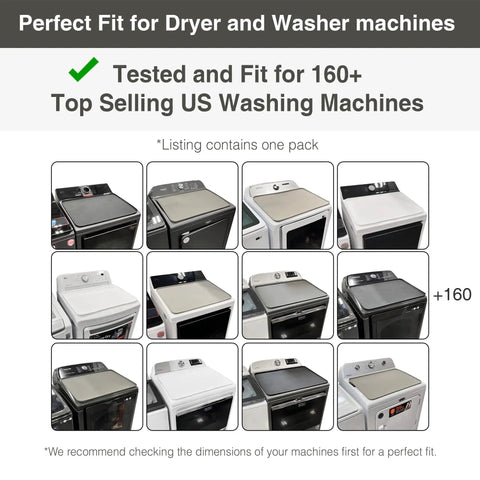 SEIRI 26 x 18 inch dark gray silicone washer/dryer top protector mat; non-slip waterproof.