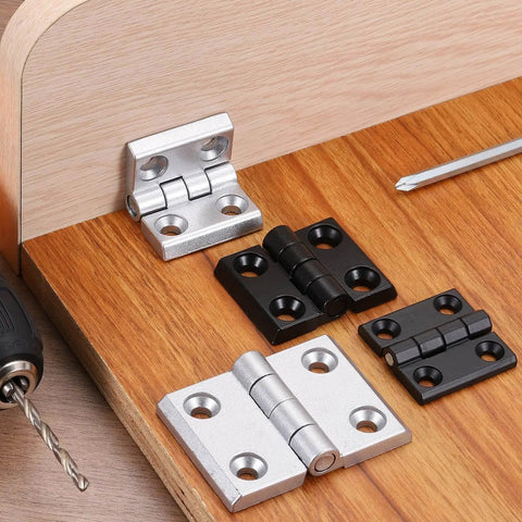 Mini Folding Hinges for Small Cabinets and Wooden Boxes 4 Pack Zinc Alloy 180 Degree Black Uxcell 43mm by 58mm 7mm Thick Adjustable Hinges