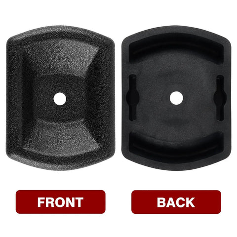 Front and back view of Heavy Duty Jack Wheel Chock Reinforced Rubber Wheel Dock For 6 Inch Jockey Wheels