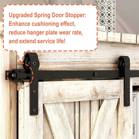 4Ft Sliding Barn Door Hardware Kit For Cabinets And Closets Single Door Track Set Fits 24 Inch Doors Half Inch Thick Black Steel