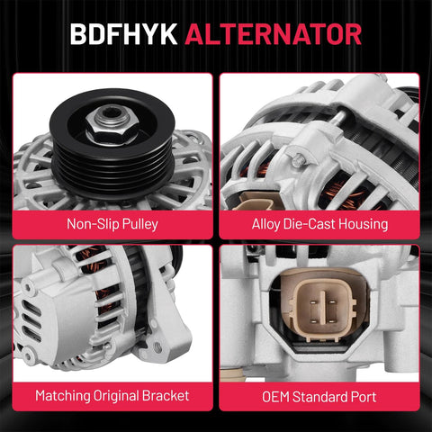 Drop In Direct Fit Alternator For Honda Civic 2001 2005 1.7L L4 And Acura EL 2001 2005 1.7L L4 OEM Replacement close-up