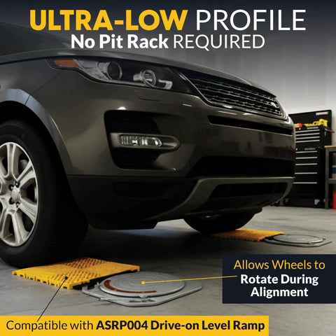 Low Profile Wheel Alignment Turn Plates For At Home Diy Car Alignment Kit With Four Ton Capacity Per Plate And Brass Dial Measurements Plus Bonus Accessories From AutoSolo under SUV