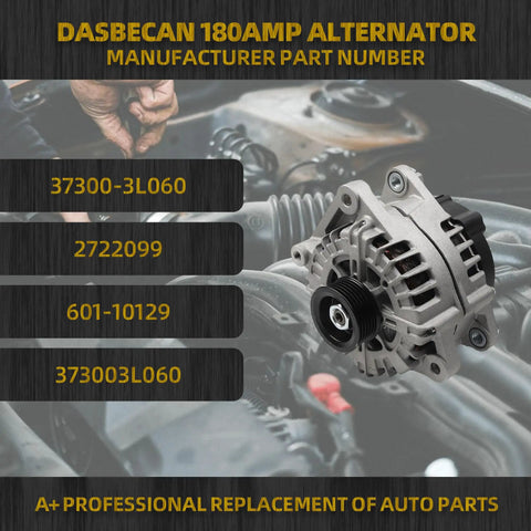 Beefed-Up 180 Amp High Output Alternator For Hyundai Palisade 2020-2025 And Kia Telluride 2020-2024 3.8L Durable Replacement