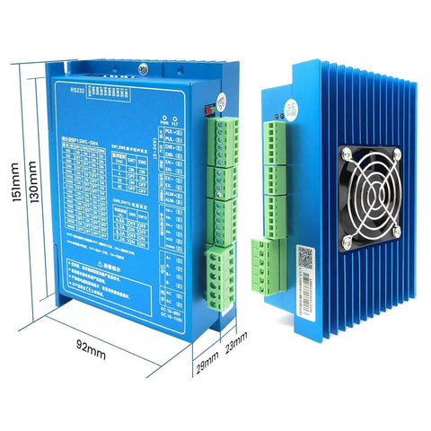 Side view of DSP driver from Nema 34 Closed Loop Stepper Motor Kit With 8.5Nm Torque And 1000 Line Encoder, with dimensions labeled