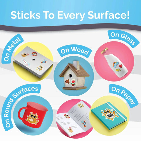 Premium Printable Vinyl Sticker Paper For Inkjet And Laser Printers With 32 Glossy White Self Adhesive Sheets Waterproof And Quick Dry on various surfaces like metal, wood, glass, and paper.