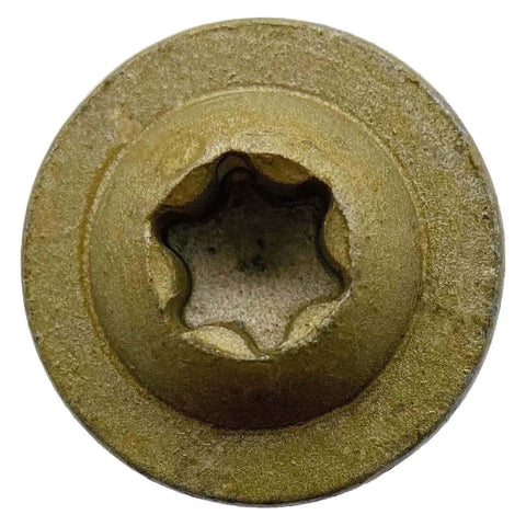 Top view of Heavy Duty Exterior Construction Lag Screws One And A Half Inch Torx Star Drive With Truss Washer Head Heat Treated